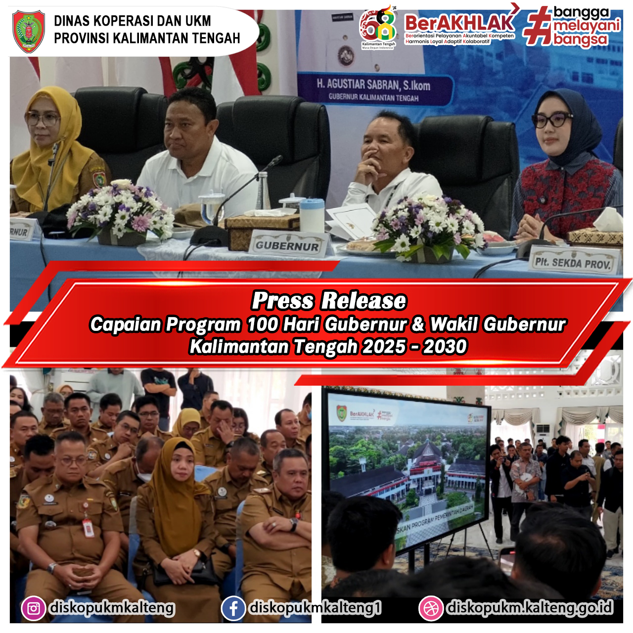 Capaian 100 hari kerja Gubernur dan Wakil Gubernur Kalimantan Tengah periode 2025–2030
