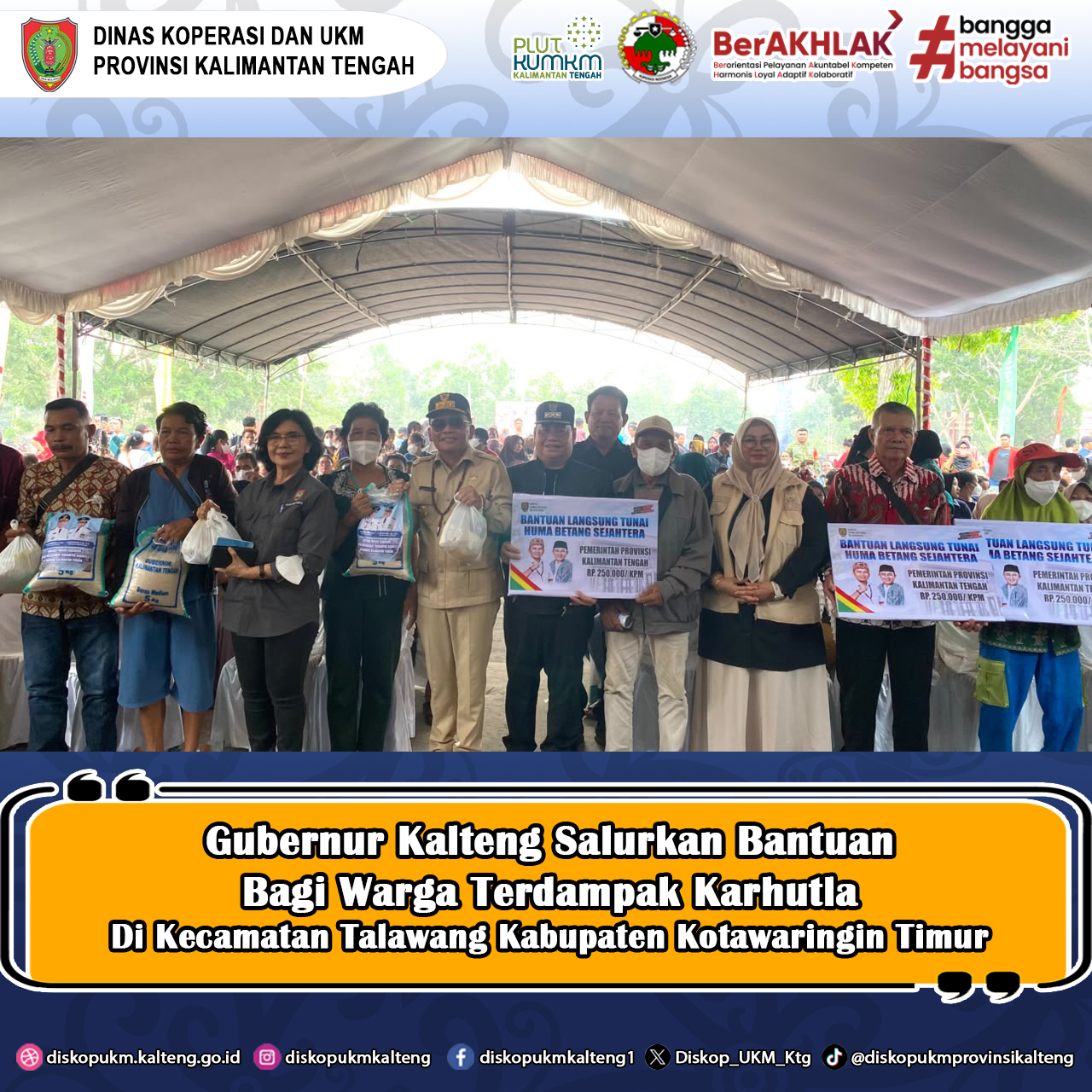 Gubernur Kalteng Salurkan Bantuan bagi Warga Terdampak Karhutla di Kecamatan Talawang