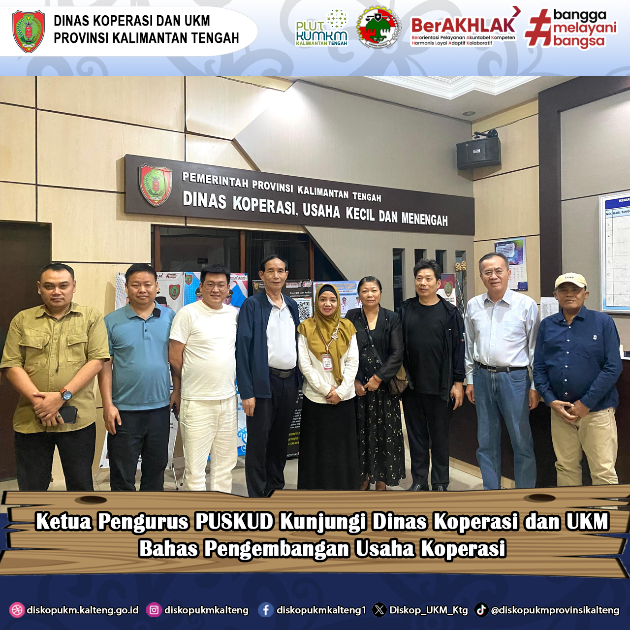 Ketua Pengurus PUSKUD Kunjungi Dinas Koperasi dan UKM Provinsi Kalimantan Tengah