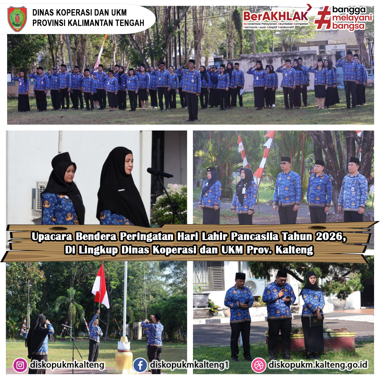 UPACARA BENDERA PERINGATAN HARI LAHIR PANCASILA TAHUN 2026 DI LINGKUP DINAS KOPERASI DAN UKM PROVINSI KALIMANTAN TENGAH