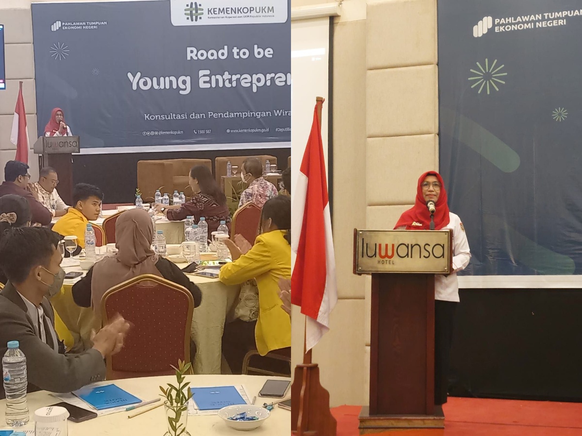 Pembukaan Acara Road to be Young Entrepreneur di hotel Luwansa yang diselenggarakan oleh kementerian Koperasi dan UKM Republik Indonesia