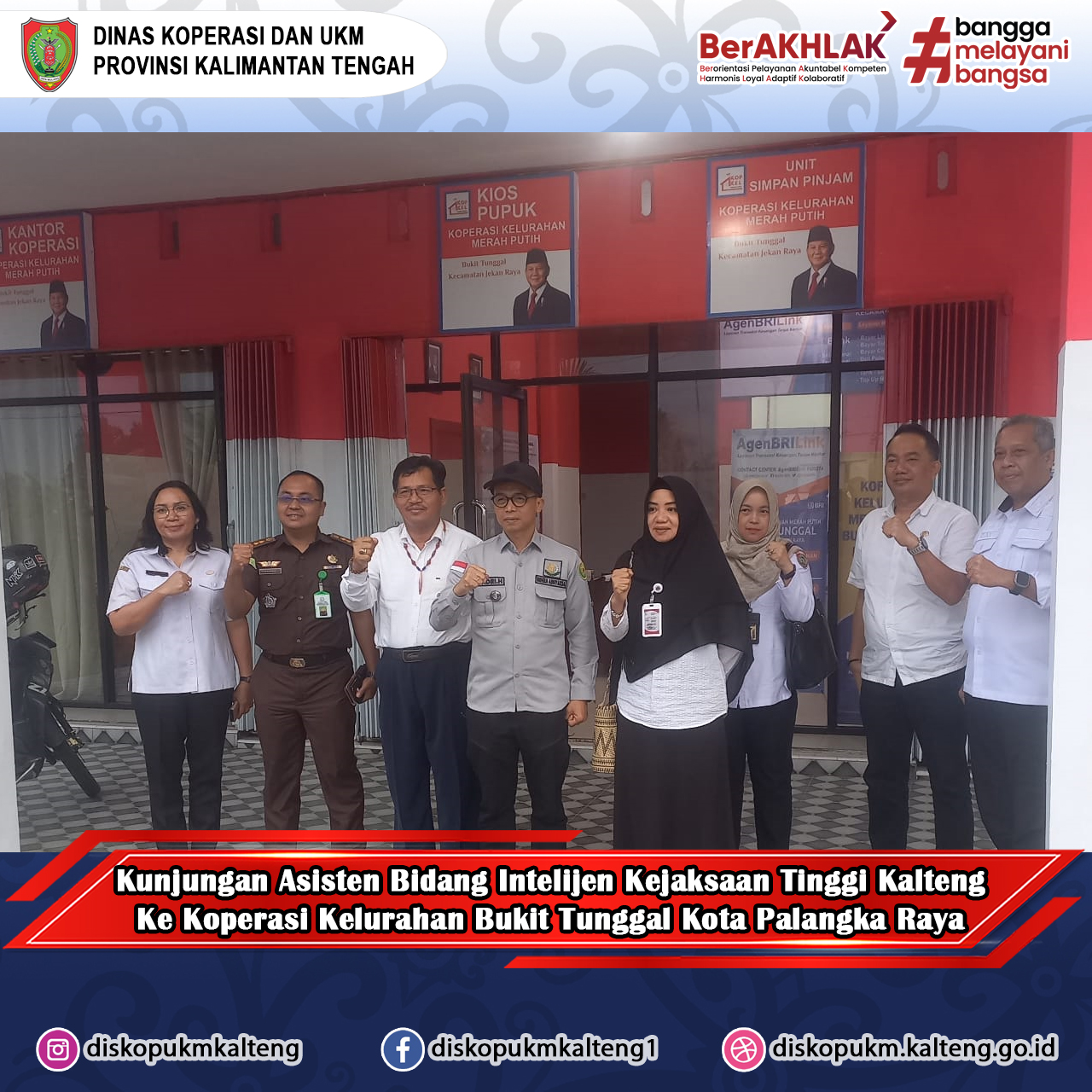 kunjungan ke Koperasi Kelurahan Merah Putih Bukit Tunggal, Kota Palangka Raya