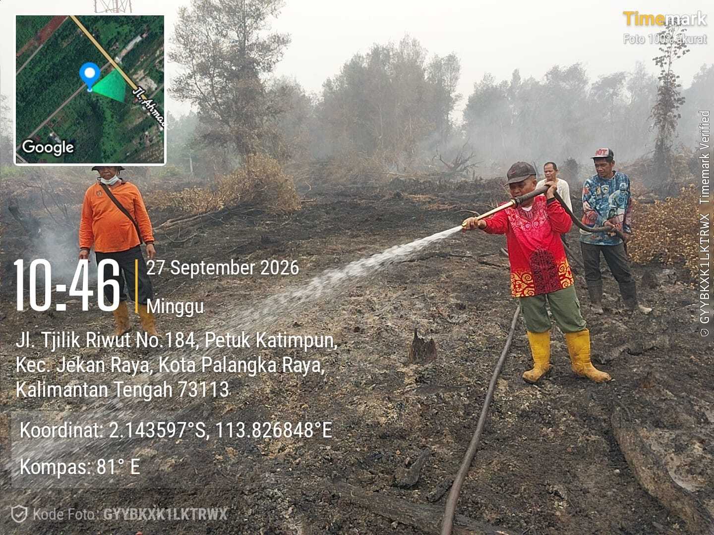 Regu 17 Diskop UKM Kalteng Lanjutkan Penanganan Karhutla di Palangka Raya