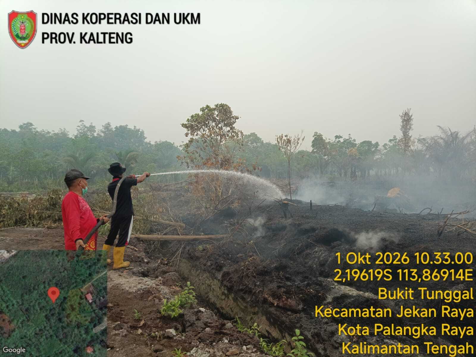 Regu 17 Diskop UKM Kalteng Lanjutkan Penanganan Karhutla di Bukit Tunggal