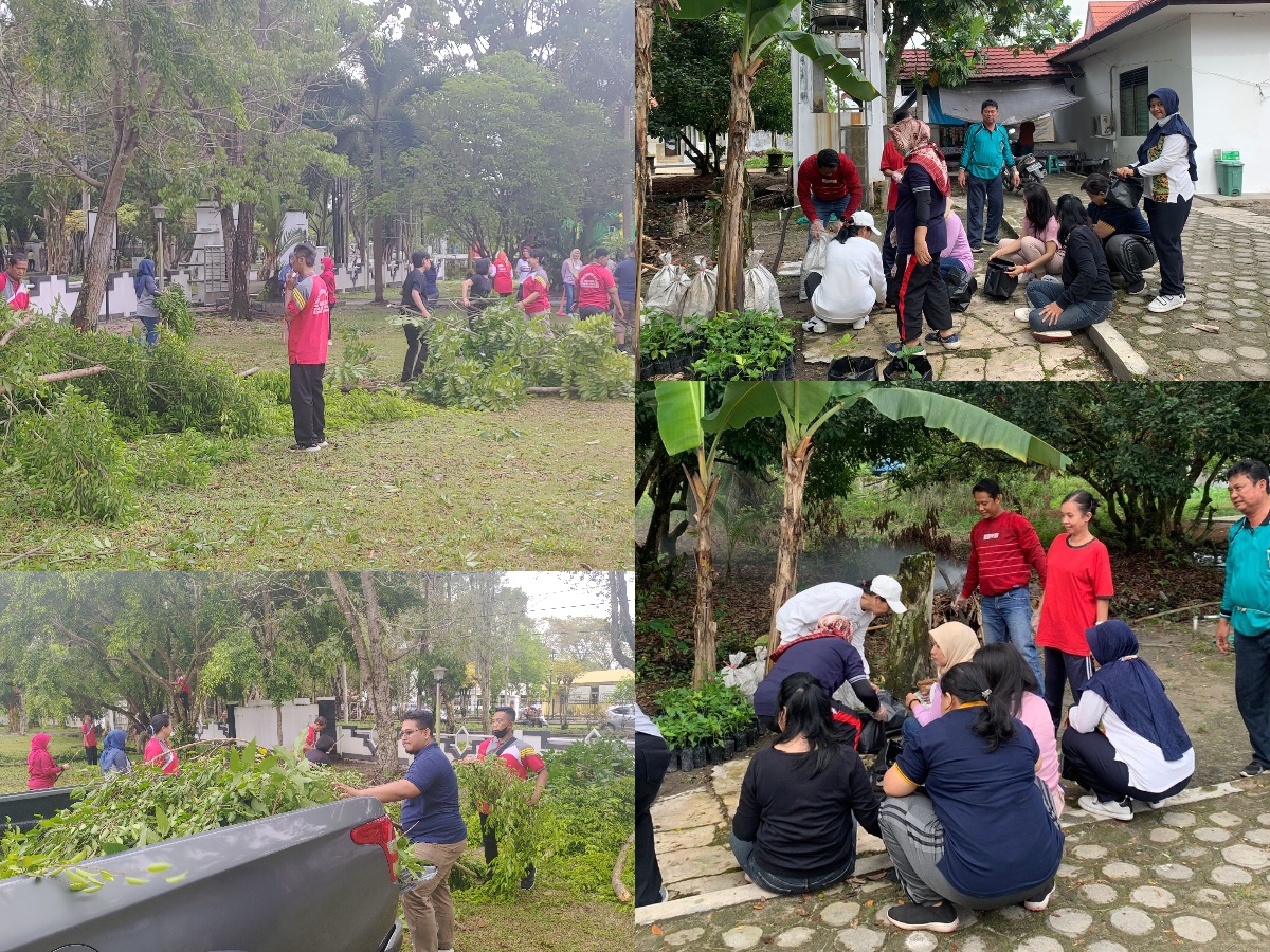 Kerja Bakti Bersama dan Penanaman Cabe di Lingkungan Dinas Koperasi dan UKM Provinsi Kalimantan Tengah