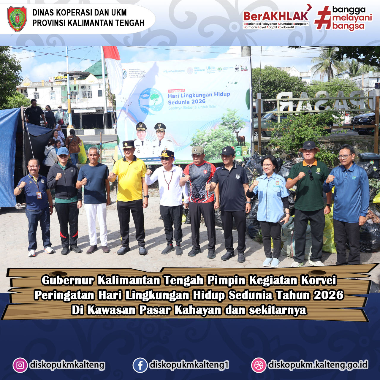 Gubernur Kalimantan Tengah Pimpin Kegiatan Korvei Peringatan Hari Lingkungan Hidup Sedunia Tahun 2026