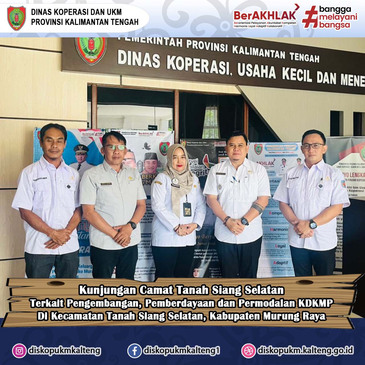Koordinasi Pengembangan KDKMP, Camat Tanah Siang Selatan Kunjungi Dinas Koperasi dan UKM Provinsi Kalimantan Tengah