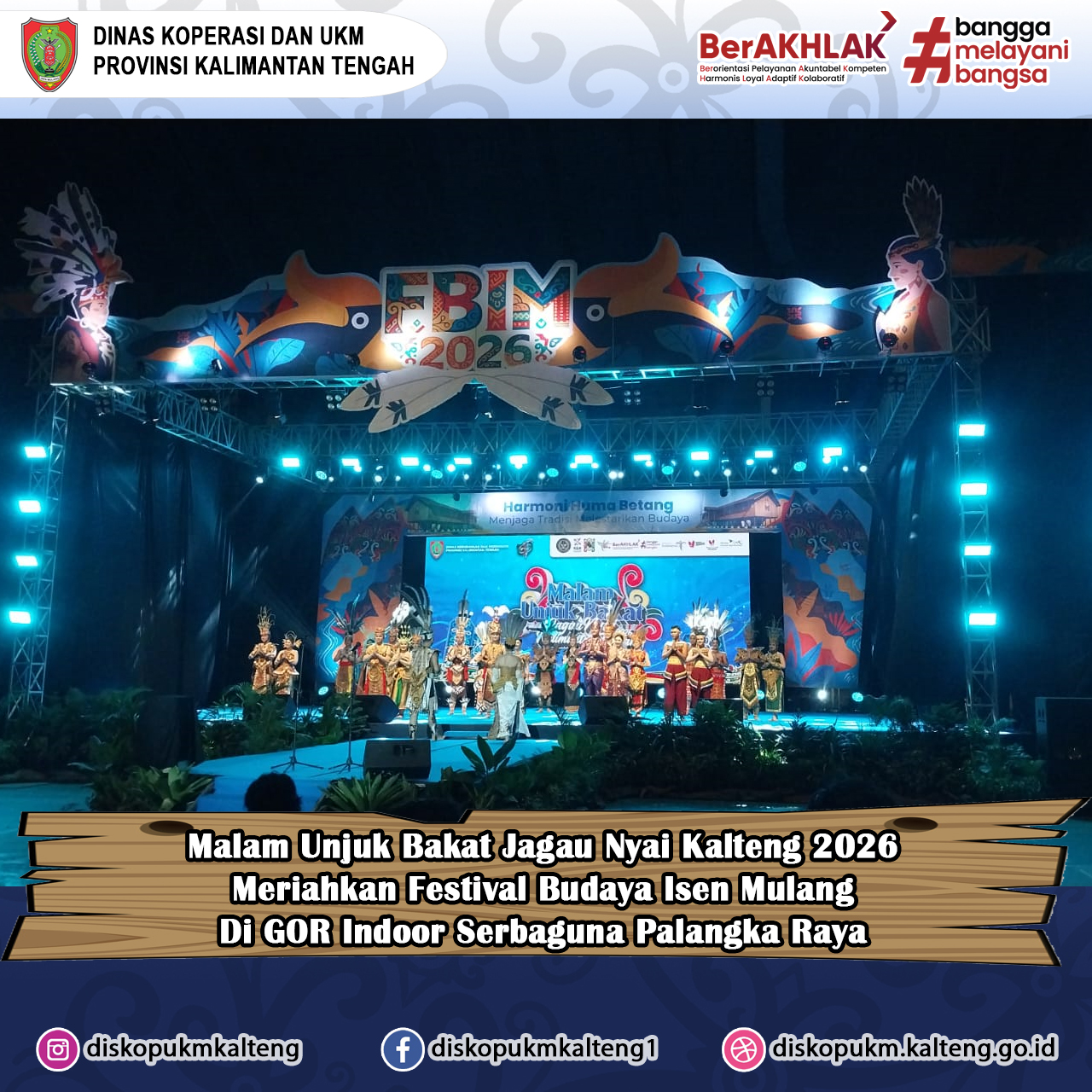 Malam Unjuk Bakat Jagau Nyai Kalteng 2026 Meriahkan Festival Budaya Isen Mulang