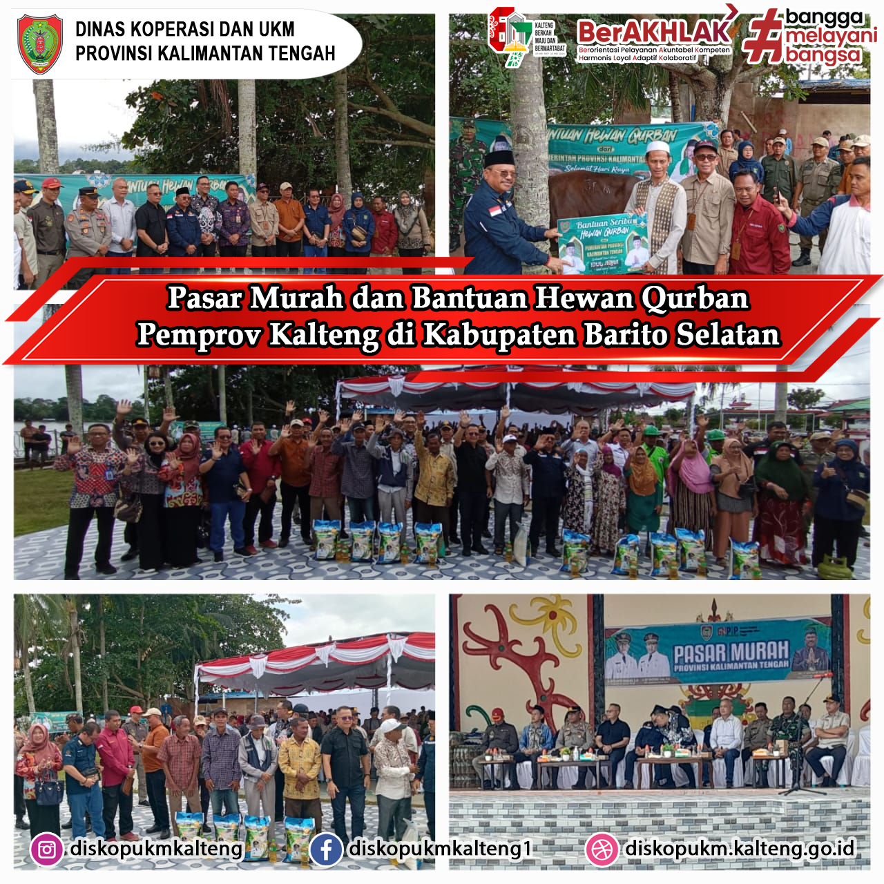 Pasar Murah dan Penyerahan Bantuan Hewan Qurban di Taman Iring Witu Kabupaten Barito Selatan