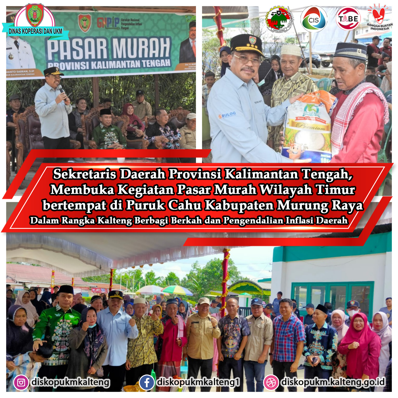 Sekretaris Daerah Prov. Kalteng H. Nuryakin membuka Kegiatan Pasar Murah Wilayah Timur Kabupaten Murung Raya
