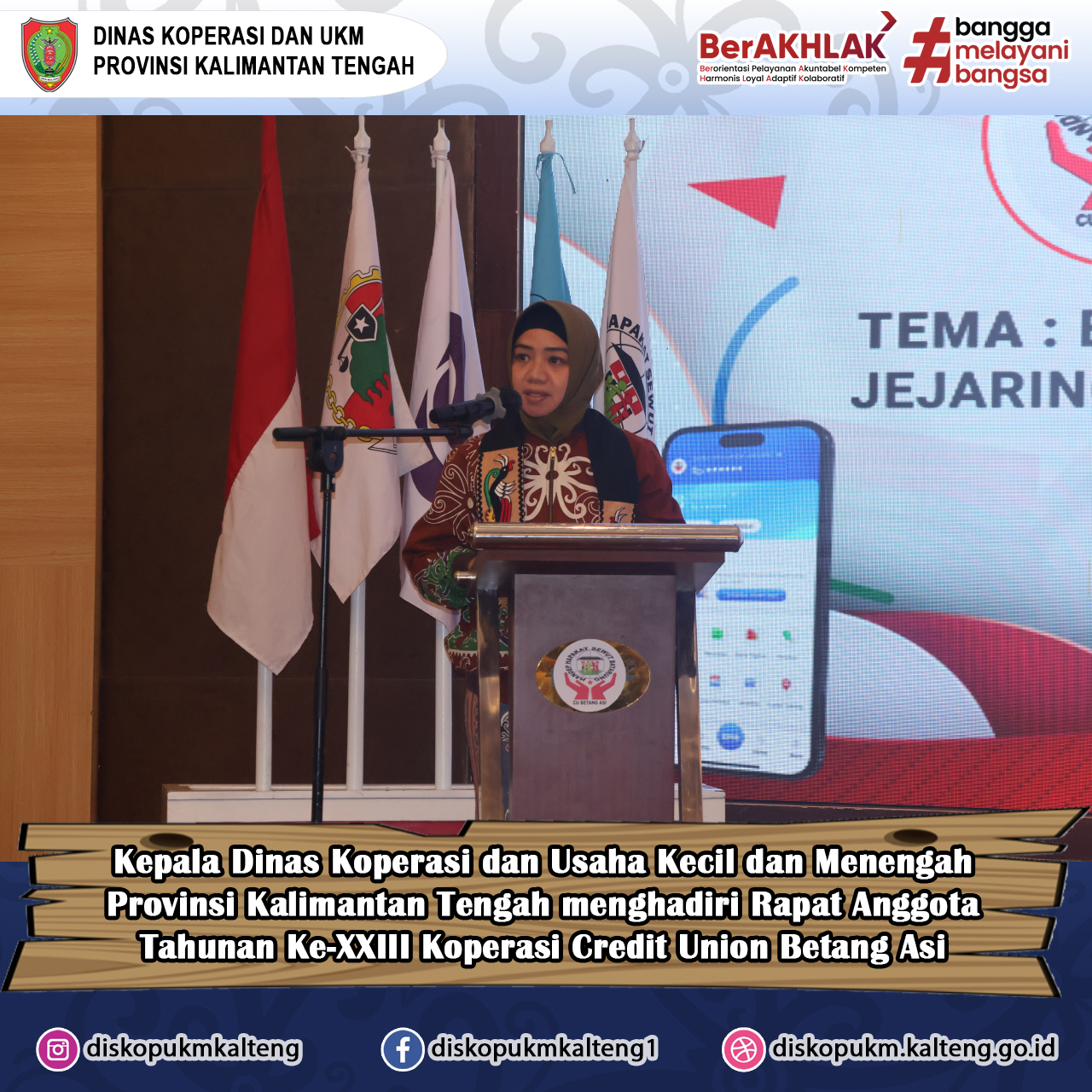 Kadiskop UKM Menghadiri Rapat Anggota Tahunan Ke-XXIII Koperasi Credit Union Betang Asi Tahun Buku 2025