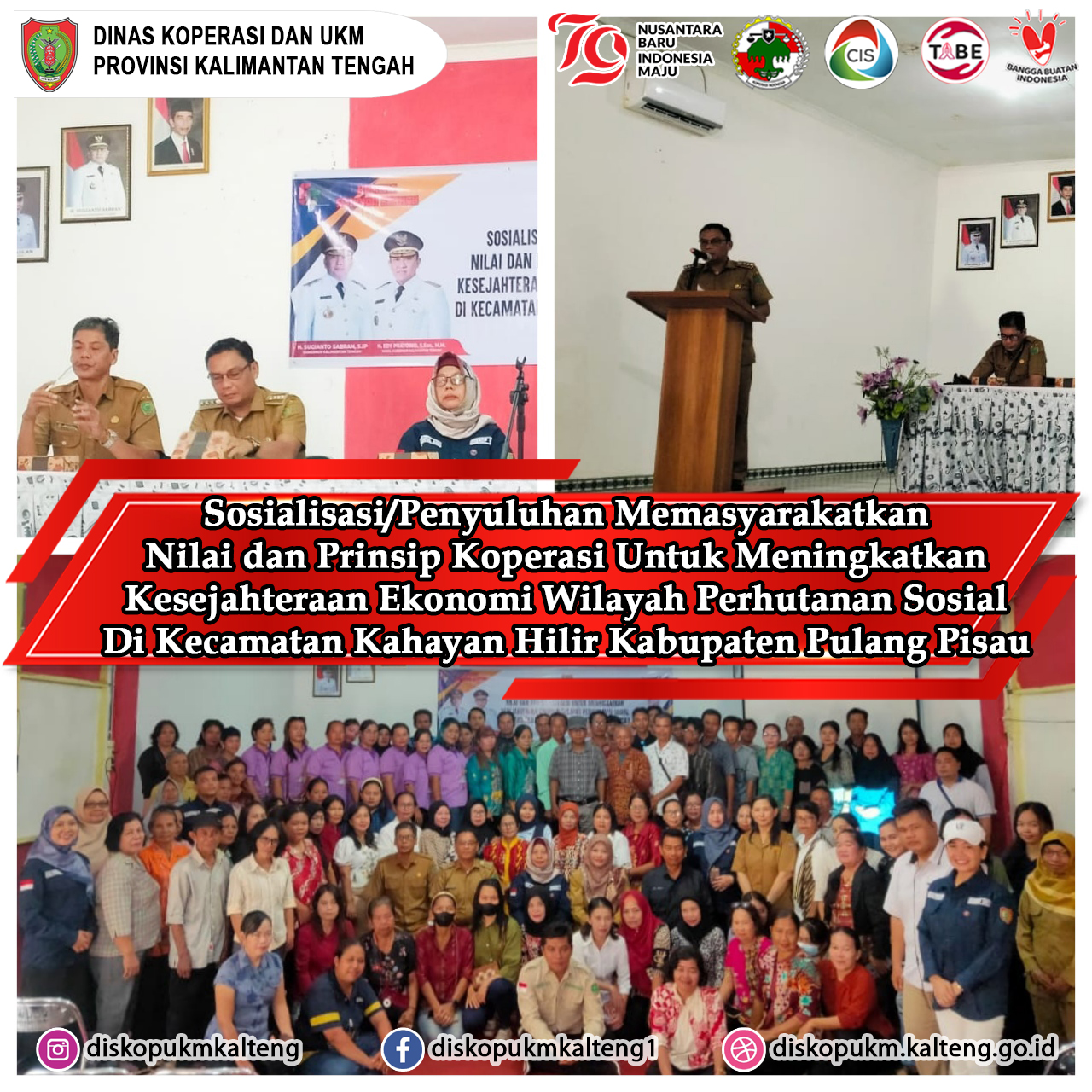 Sosialisasi/Penyuluhan Memasyarakatkan Nilai dan Prinsip Koperasi Di Wilayah Perhutanan Sosial Kecamatan Kahayan Hilir Kabupaten Pulang Pisau