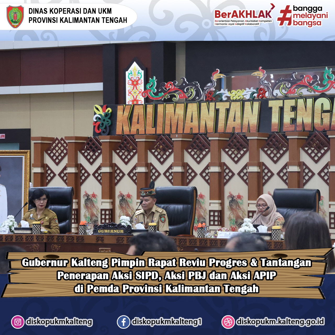 Gubernur Kalteng Pimpin Rapat Reviu Progres dan Tantangan Penerapan Aksi STRANAS PK di Lingkungan Pemerintah Daerah