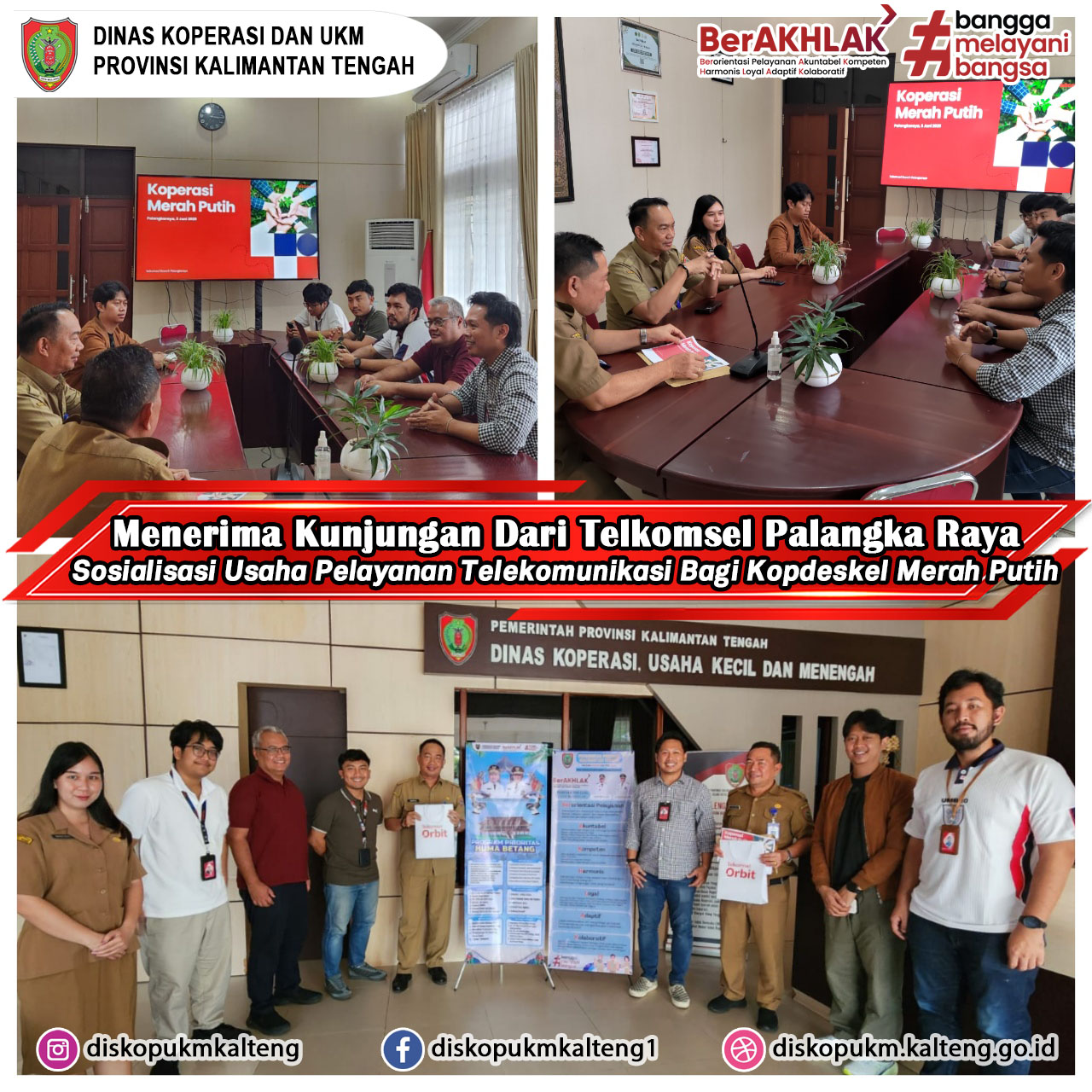 Menerima kunjungan dari Telkomsel Palangka Raya.