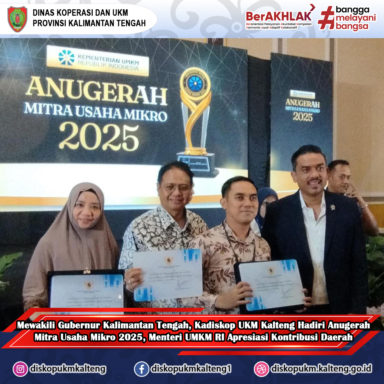Hadiri Anugerah Mitra Usaha Mikro 2025, Menteri UMKM RI Apresiasi Kontribusi Daerah