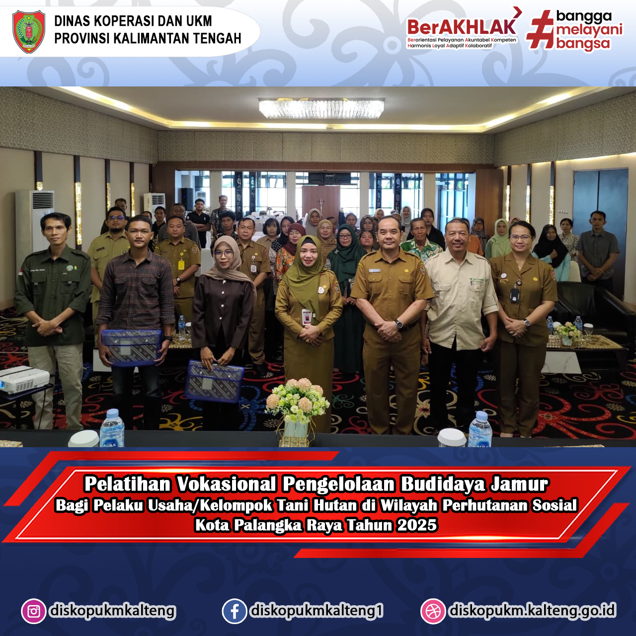 Pelatihan Vokasional Pengelolaan Budidaya Jamur bagi pelaku usaha/kelompok tani hutan di wilayah perhutanan sosial Kota Palangka Raya