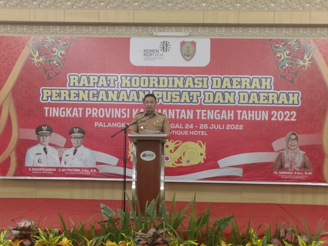 Dinas Koperasi dan UKM Provinsi Kalimantan Tengah menggelar RAKORDA Perencanaan Pusat dan Daerah Tk. Provinsi Kalteng Tahun 2022, Senin 25 Juli 2022