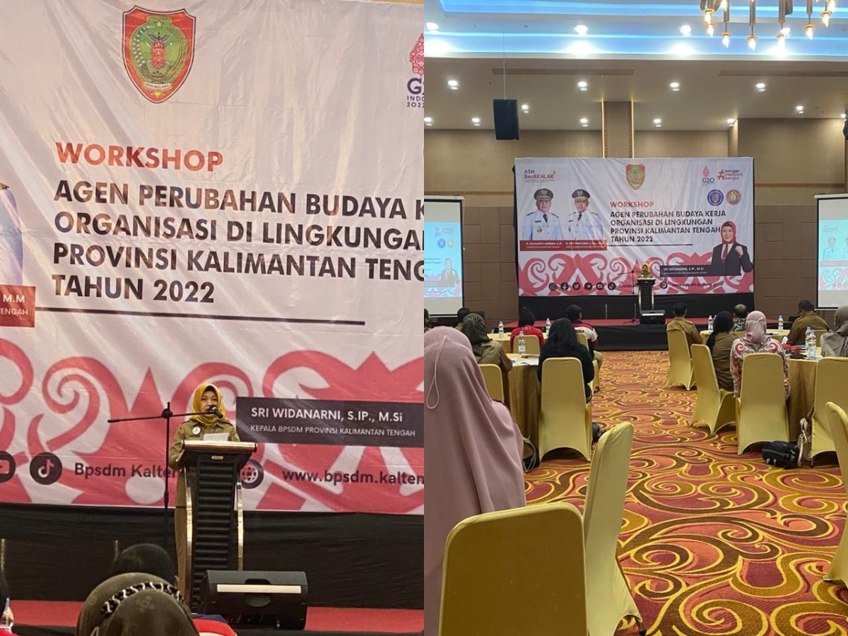 Menghadiri Kegiatan Workshop Agen Perubahan Budaya Kerja Organisasi di Lingkungan Pemerintah Provinsi Kalimantan Tengah